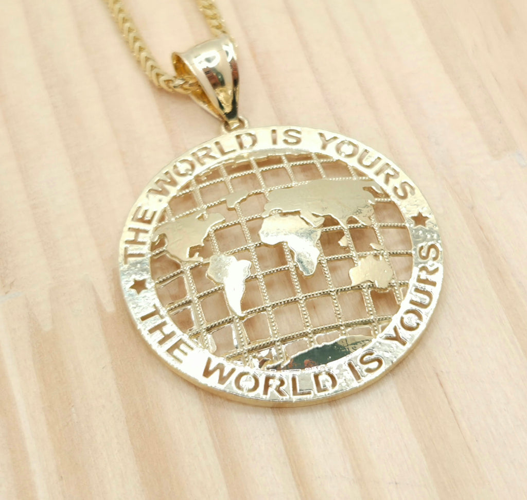 10K LARGE THE WORLD IS YOURS GLOBE PENDANT – JY Jewelry Wholesale
