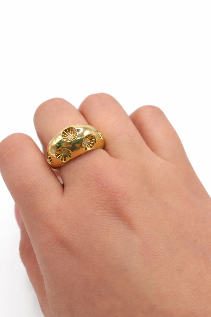 10K MODERN HONEYCOMB STYLE RING – 8.5 – JY Jewelry Wholesale