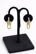 14K SMALL ELEGANT CZ PAPER CLIP DESIGN EARRINGS – JY Jewelry Wholesale