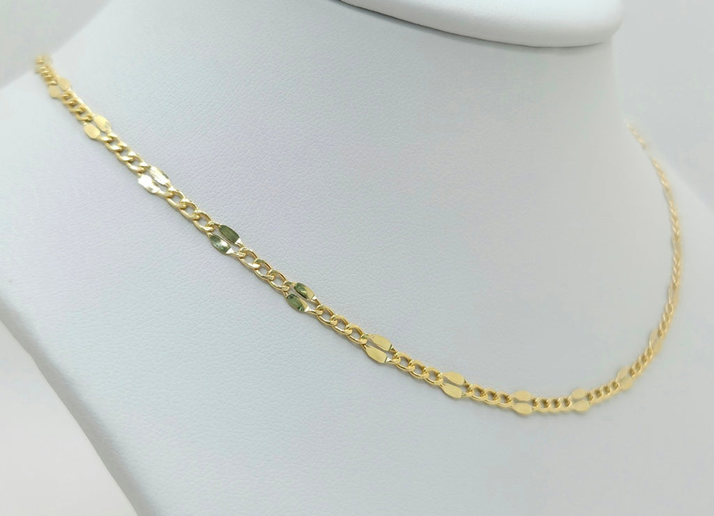 10K HOLLOW MIRRIOR CURB CHAIN – 20" 2.5MM – JY Jewelry Wholesale