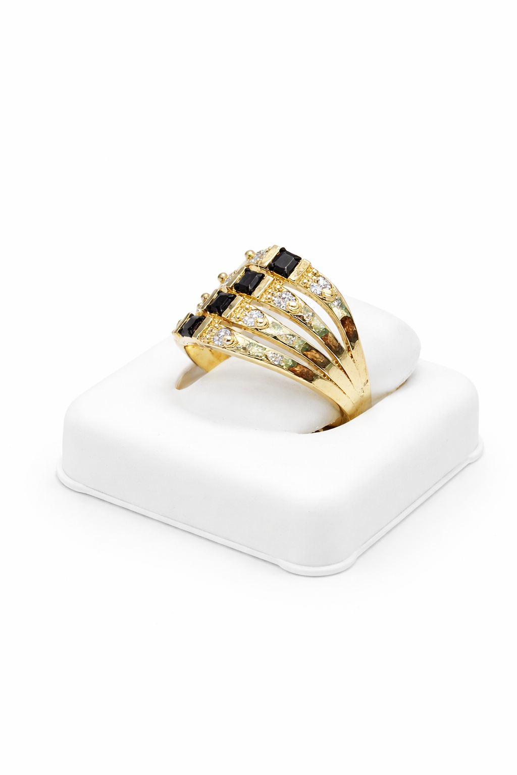 10K ELEGANT BLACK SQUARE STONE RING – 7 – JY Jewelry Wholesale