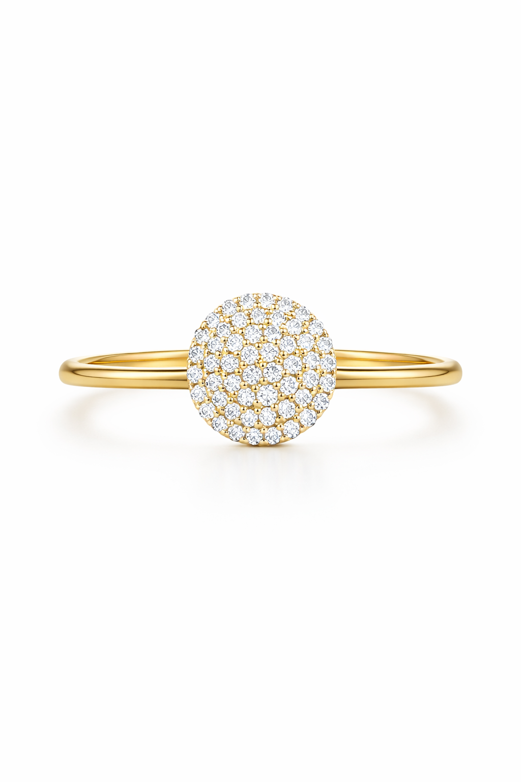 14K DELICATE SMALL CZ CIRCLE CENTER DESIGN RING – 7 – JY Jewelry Wholesale