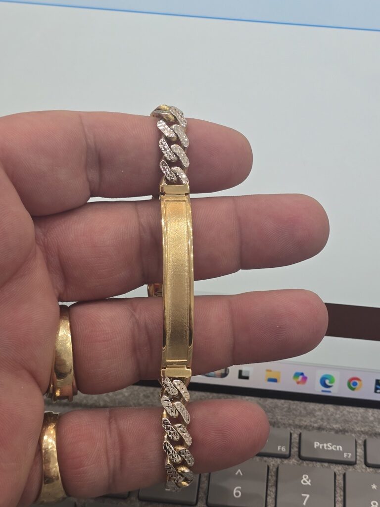10K TWO TONE DIAMOND CUT WITH PLATE MONACO CERTIFIED BRACELET – 8MM 8.5" – JY Jewelry Wholesale