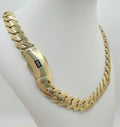 10K CERTIFIED PLAIN MONACO EDGE CHAIN GREEK DETAIL – 24" 9.5MM – JY Jewelry Wholesale