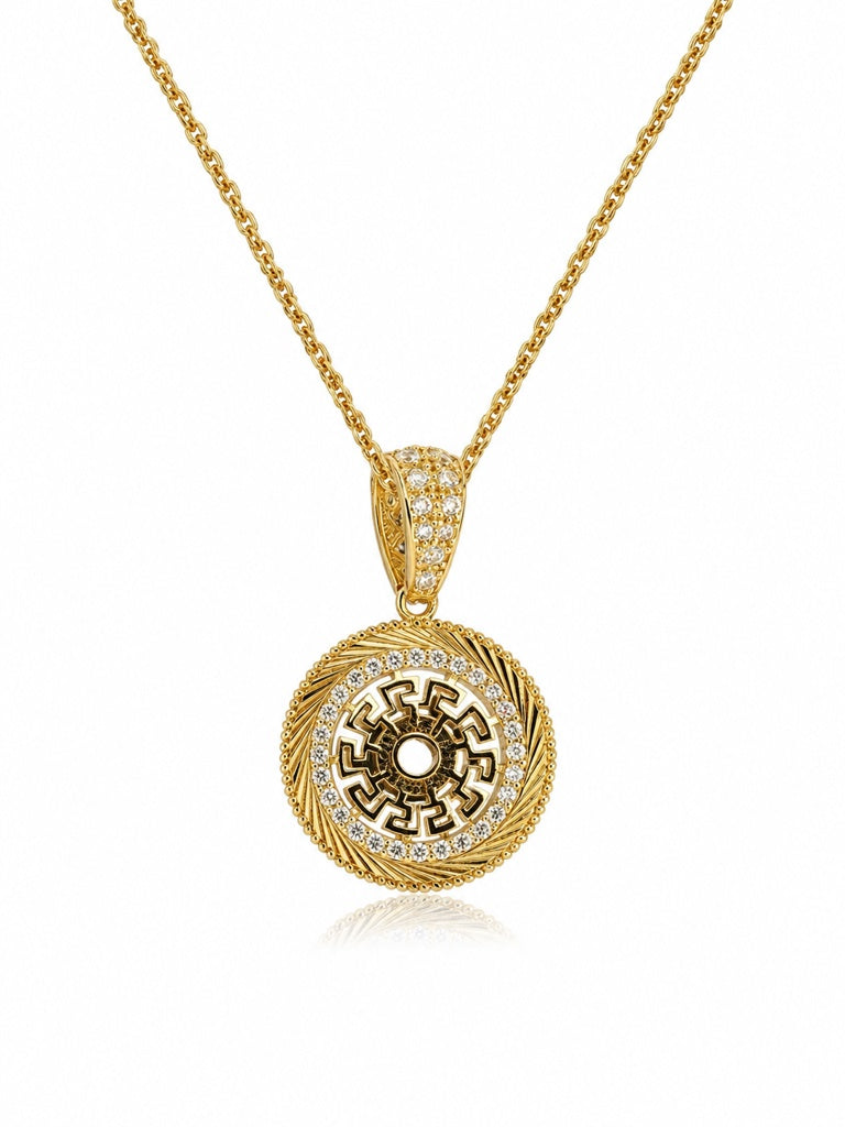 10K ROUND GREEK PENDANT – JY Jewelry Wholesale