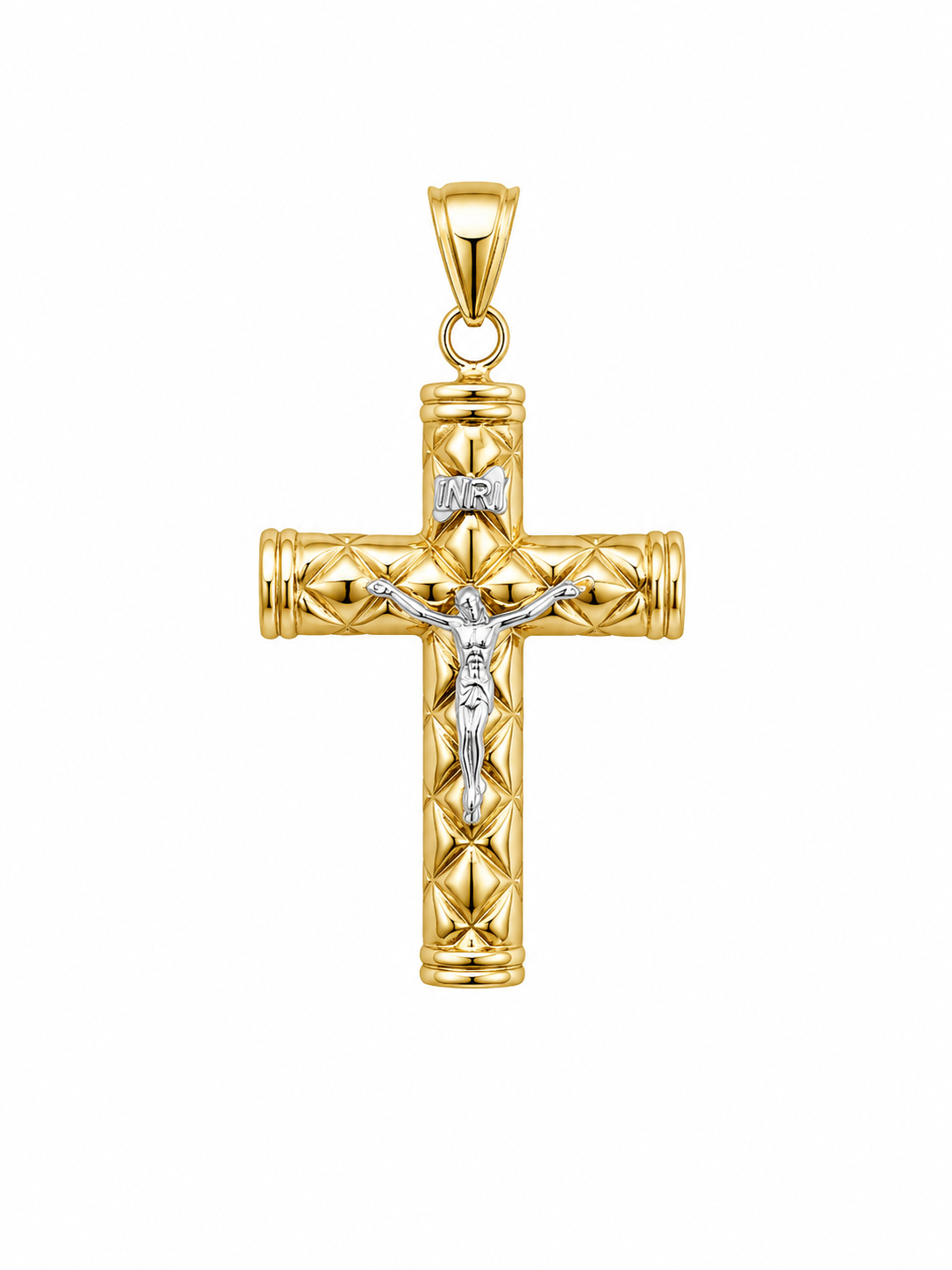 14K LARGE CROSS PENDANT WITH A TWO-TONE JESUS ??CHRIST – JY Jewelry Wholesale