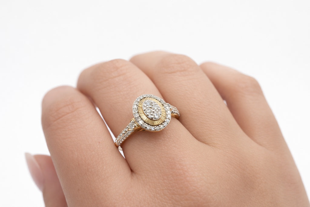 10K OVAL ELEGANT DIAMOND RING – 7 0.48CT – JY Jewelry Wholesale