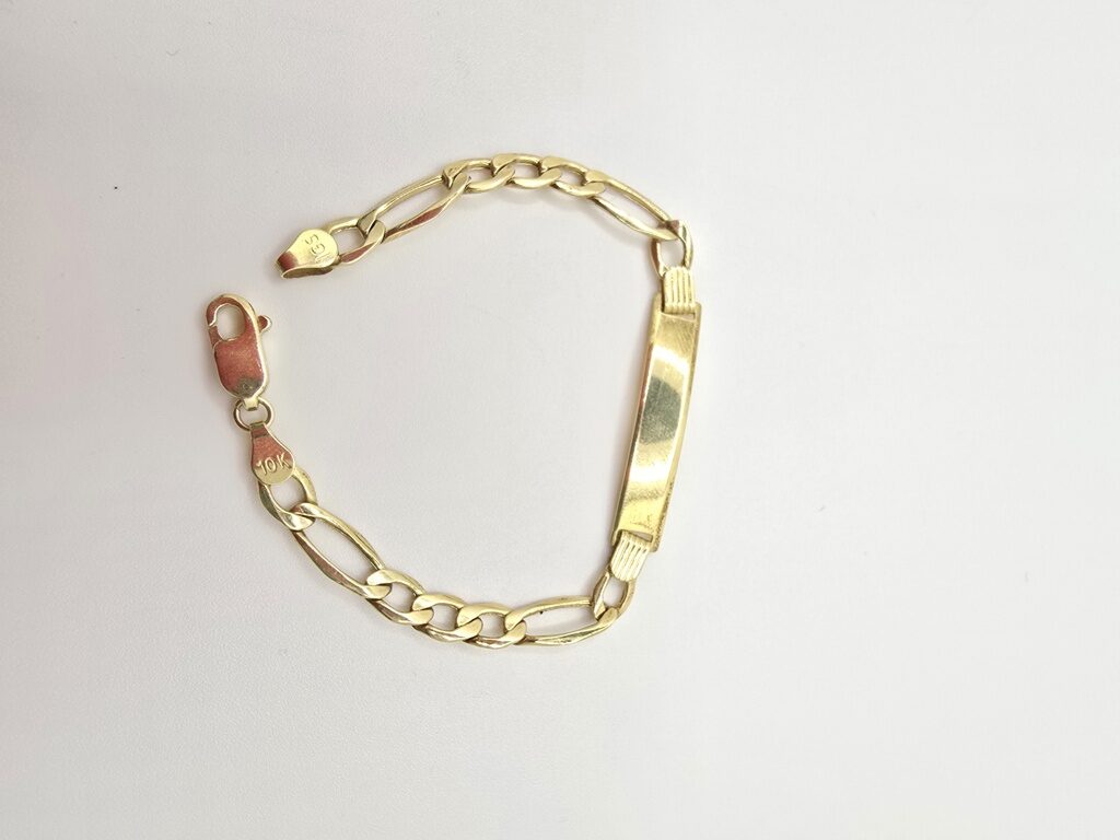 10K FIGARO BABY ID BRACELET – 6" 5.5MM – JY Jewelry Wholesale