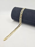 10K SOLID CUBAN CURB FLAT BRACELET – 9" 7MM – JY Jewelry Wholesale