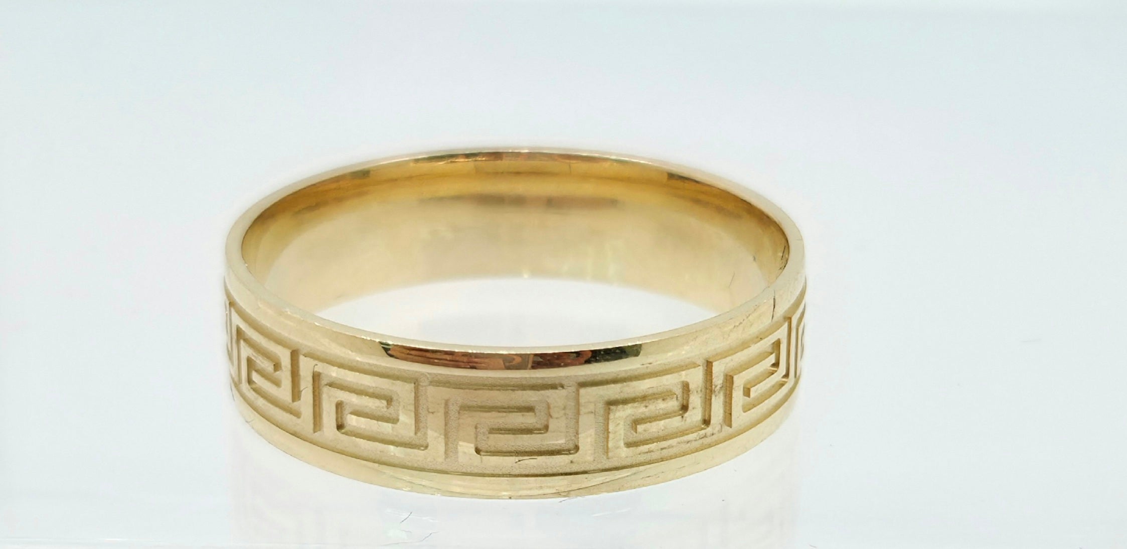 14K GREEK DESIGN ENGAGEMENT MAN'S RING – 14 6MM – JY Jewelry Wholesale