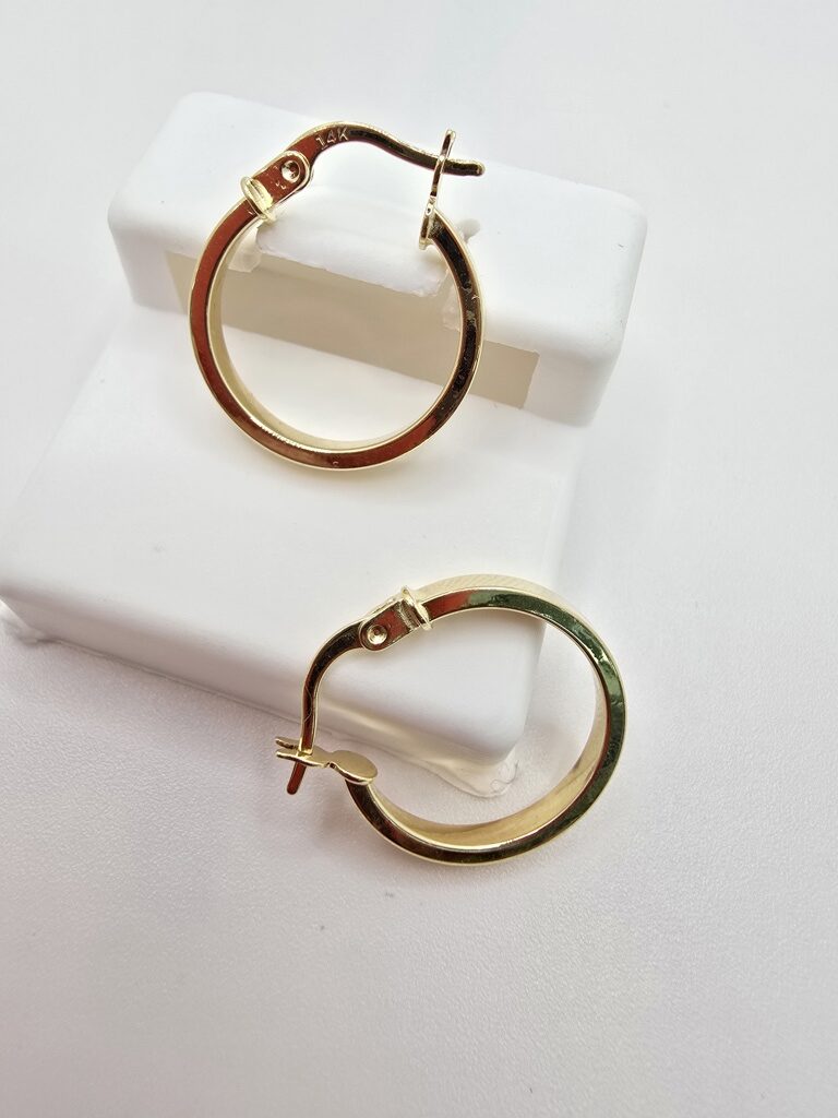 14K PLAIN STRAIGHT EDGE HOOPS EARRINGS – 2 2.5MM – JY Jewelry Wholesale