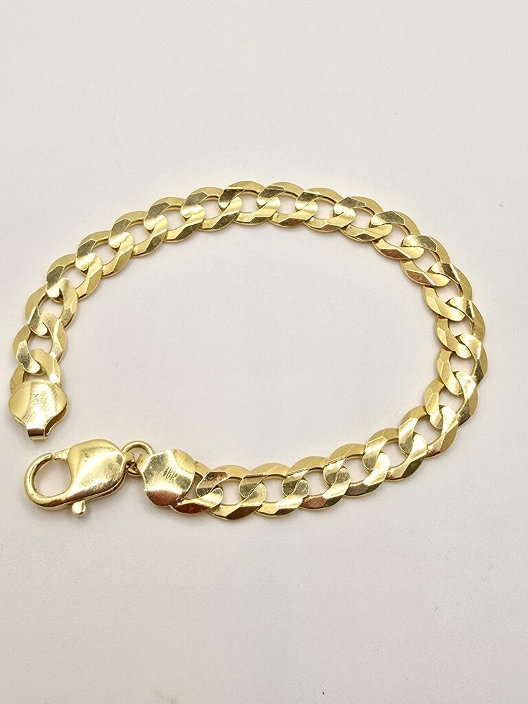 10K CUBAN CURB FLAT BRACELET – 7.5" 8MM – JY Jewelry Wholesale