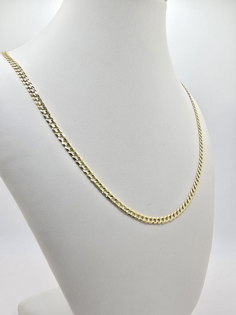 10K SOLID CUBAN CURB FLAT – 3MM 22" – JY Jewelry Wholesale