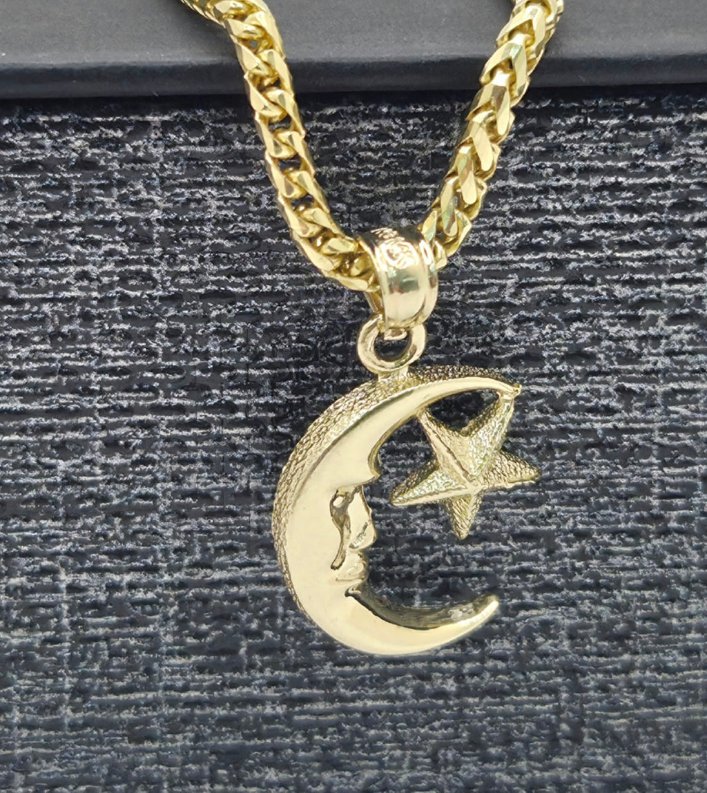 14K DELICATE MOON & START PENDANT – JY Jewelry Wholesale