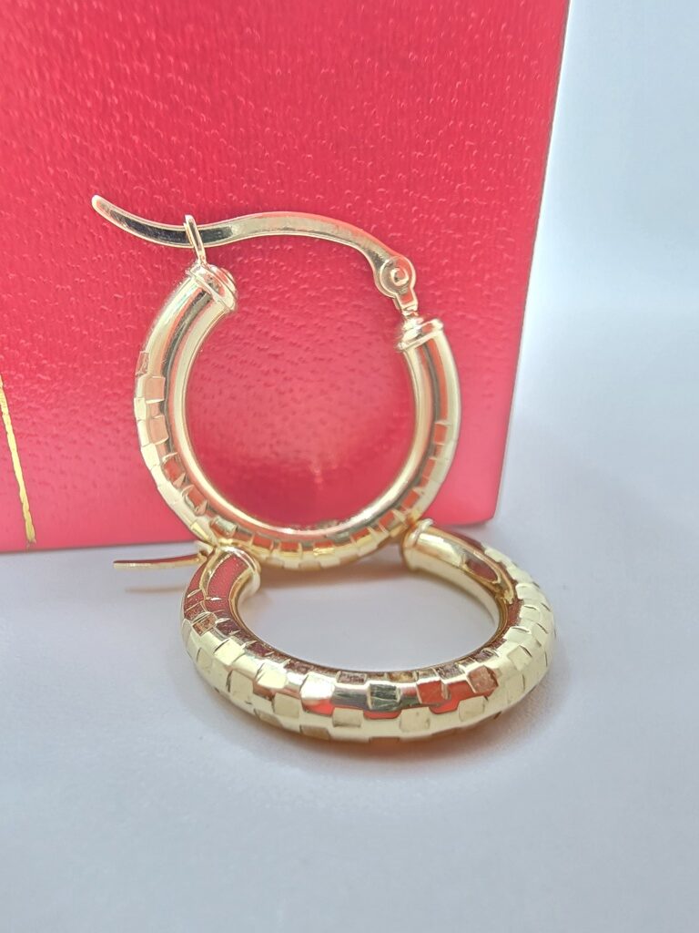10K SQUARE CUT HOOPS EARRINGS – 2 3MM – JY Jewelry Wholesale