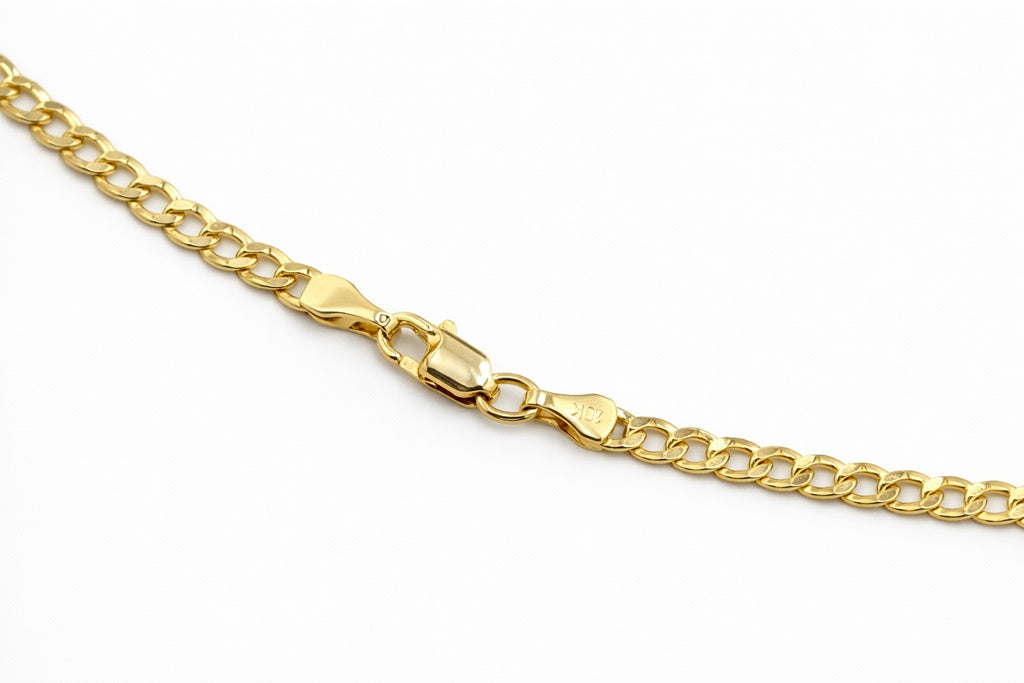 10K HOLLOW CUBAN CURB FLAT CHAIN – 20" 3.5MM – JY Jewelry Wholesale
