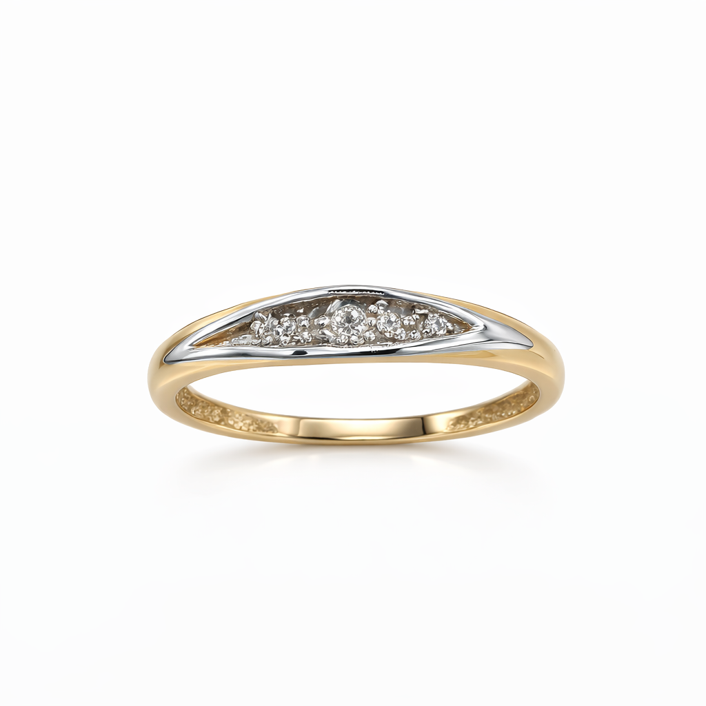 10K TWO TONE DIAMOND BAND RING – 10.5 – JY Jewelry Wholesale