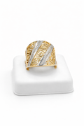 14K EXOTIC RING WITH TWO-TONE DETAILS AND CZ – 8 – JY Jewelry Wholesale