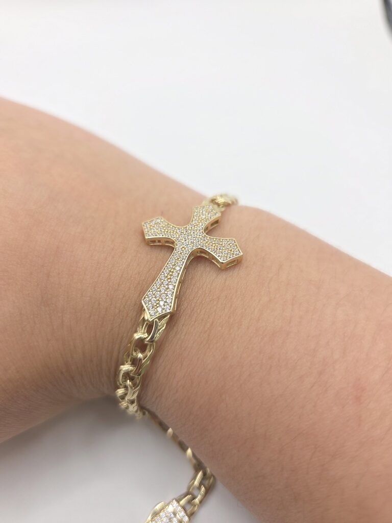 10K CZ ROMAN CROSS CHINO BRACELET – 7.5" 5MM – JY Jewelry Wholesale