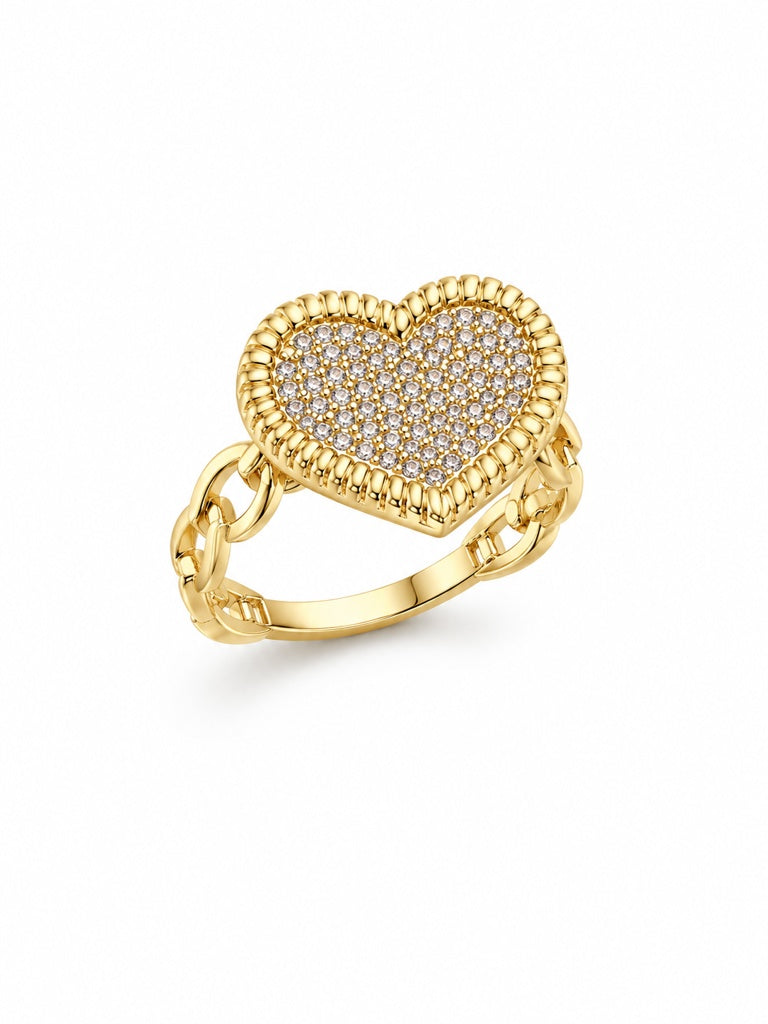 10K ELEGANT CZ HEART RING – 7 & 8 – JY Jewelry Wholesale