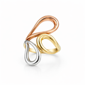 14K MODERN TRHEE TONE PETALS SILHOUETTE RING – 7 – JY Jewelry Wholesale