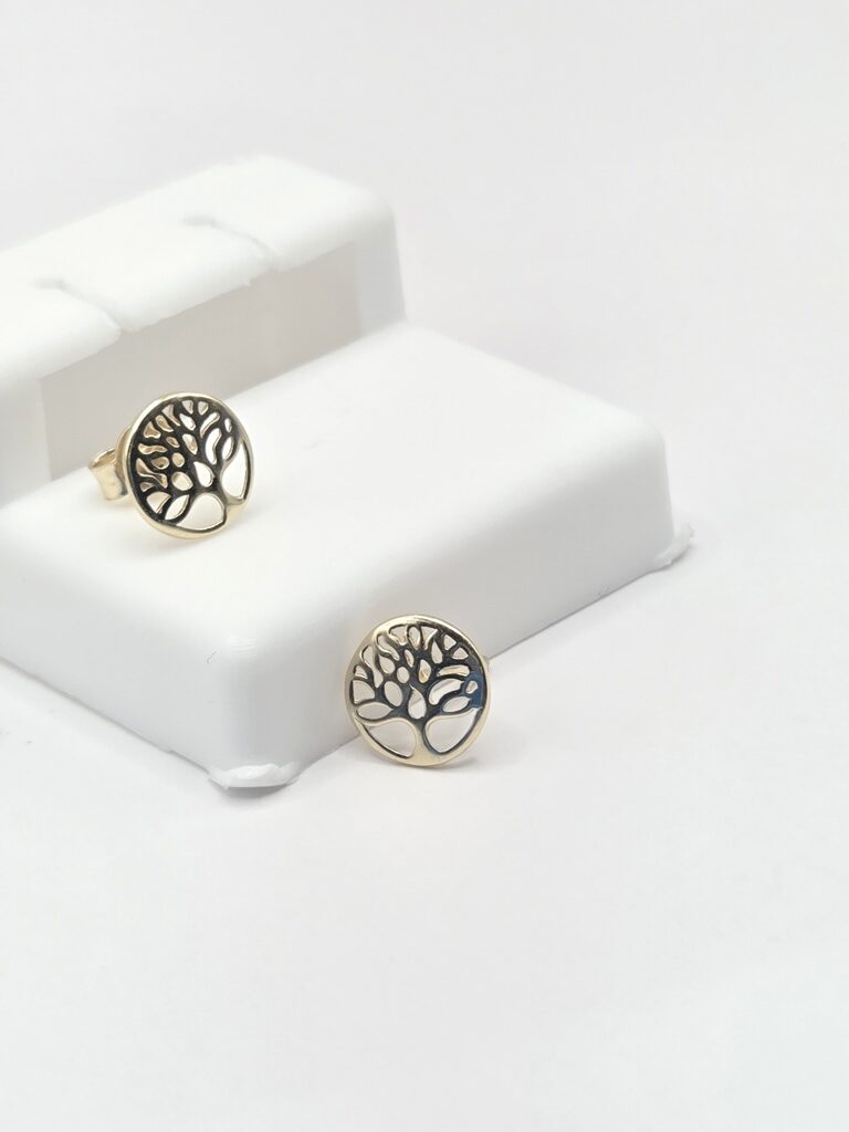 10K DELICATE TREE OF LIFE ROUND EARRINGS – JY Jewelry Wholesale
