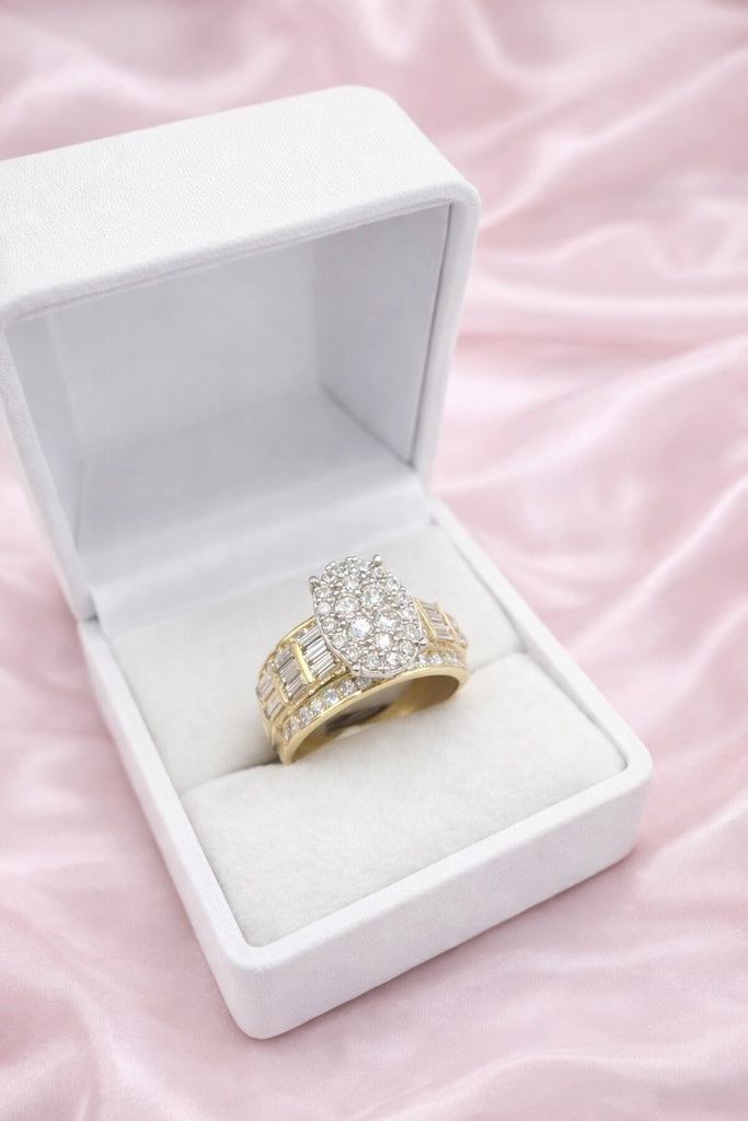 10K ELEGANT BAGUETTE OVAL DESIGN RING – 7 & 8 & 9 – JY Jewelry Wholesale