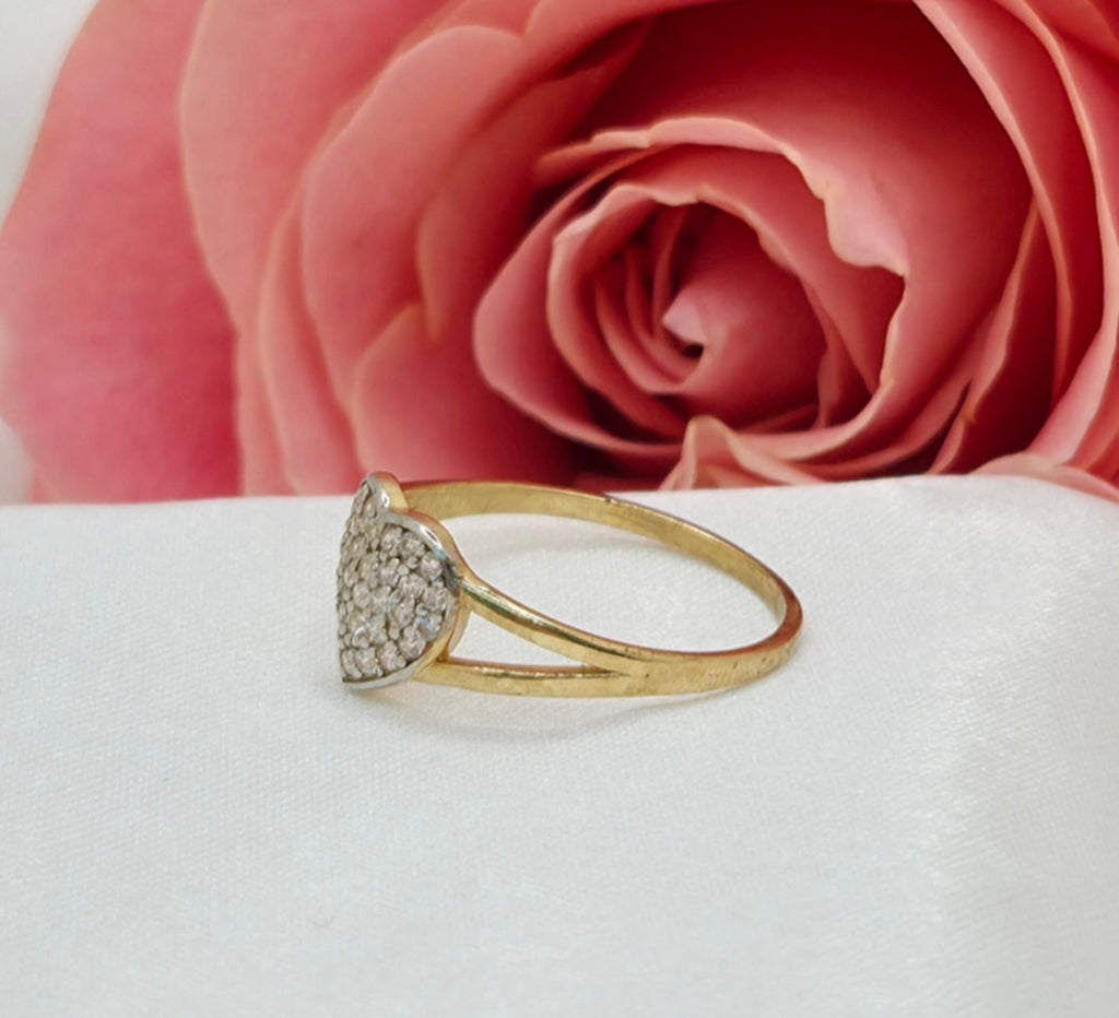 10K SMALL CZ HEART RING – 6.5 – JY Jewelry Wholesale