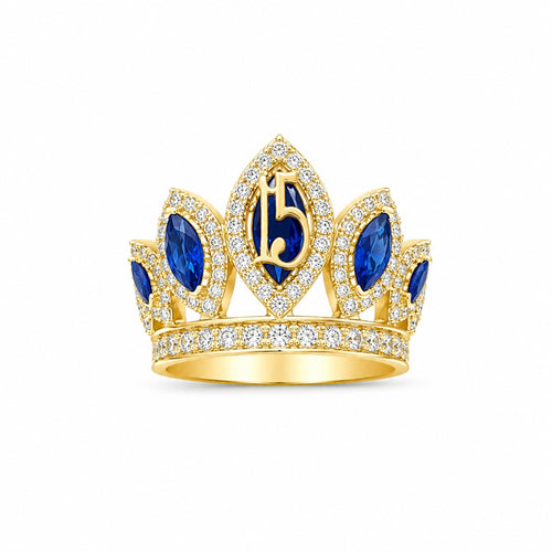 10K 15ANERA BLUE CROWN RING – 7-7.5 – JY Jewelry Wholesale