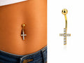 10K CZ CROOS BELLY PIERCING – S REF-166319/0000 – JY Jewelry Wholesale