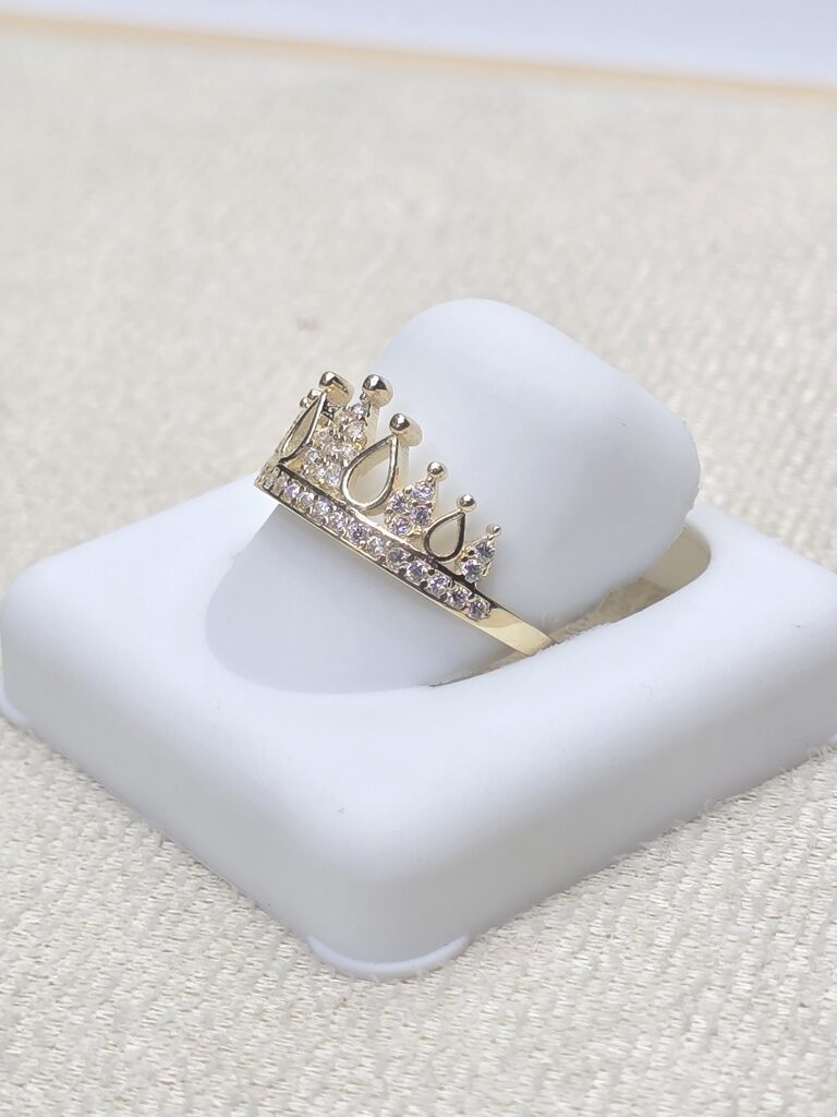 14K DELICATE PRINCESS CROWN STYLE RING – 7 – JY Jewelry Wholesale