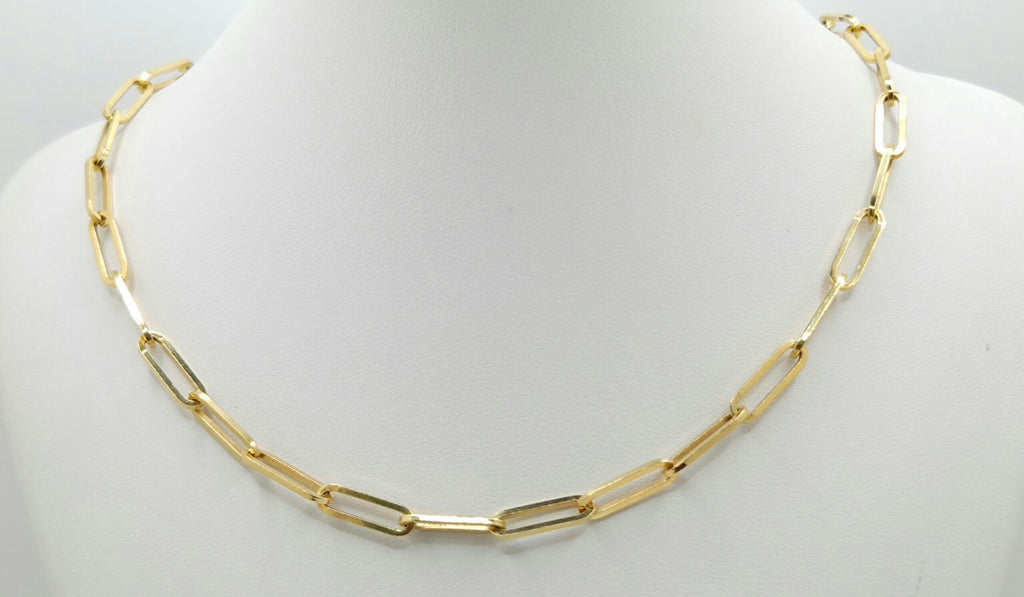 14K PAPER CLIP CHAIN – 20" 5MM – JY Jewelry Wholesale