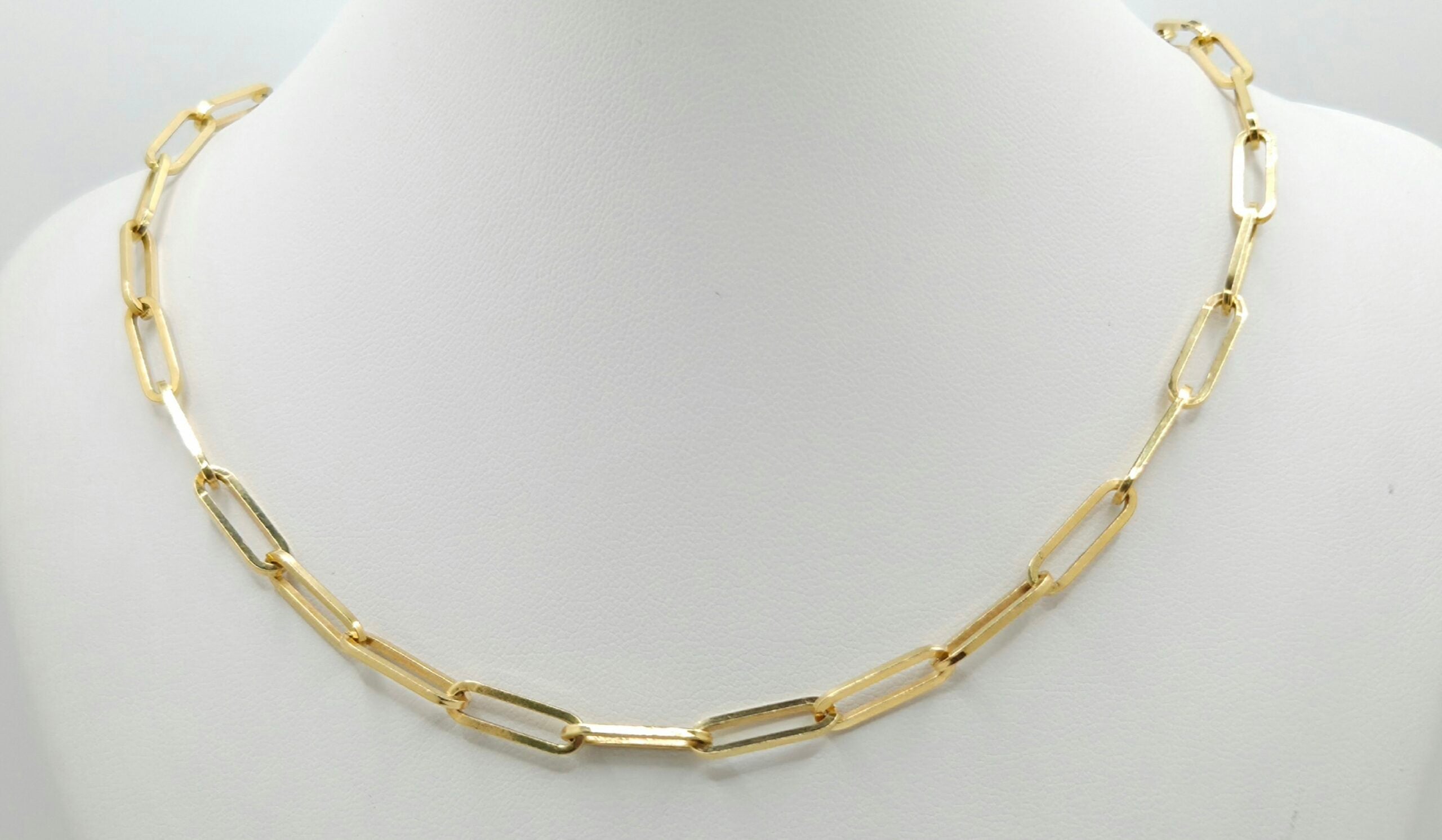 14K PAPER CLIP CHAIN – 20" 5MM – JY Jewelry Wholesale