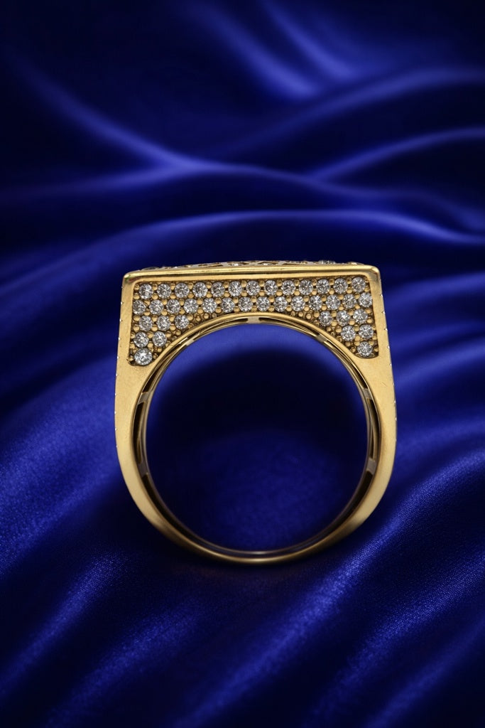 10K MANDALA DESIGN RECTANGULAR ROSETTA MAN'S RING – 12 – JY Jewelry Wholesale