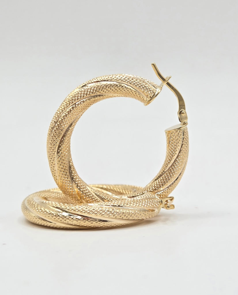 10K CROOKED NEVADAS HOOPS EARRINGS – 3 5MM – JY Jewelry Wholesale