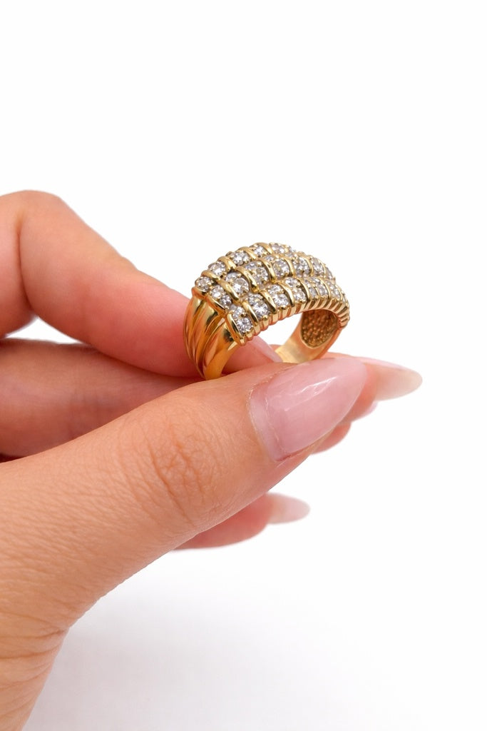 10K THREE ROW ELEGANT DIAMOND WOMAN'S RING – 6.5 – JY Jewelry Wholesale
