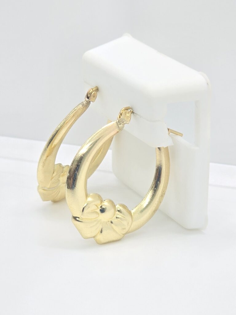 10K COQUETTE HOOP EARRINGS MEDIUM – JY Jewelry Wholesale