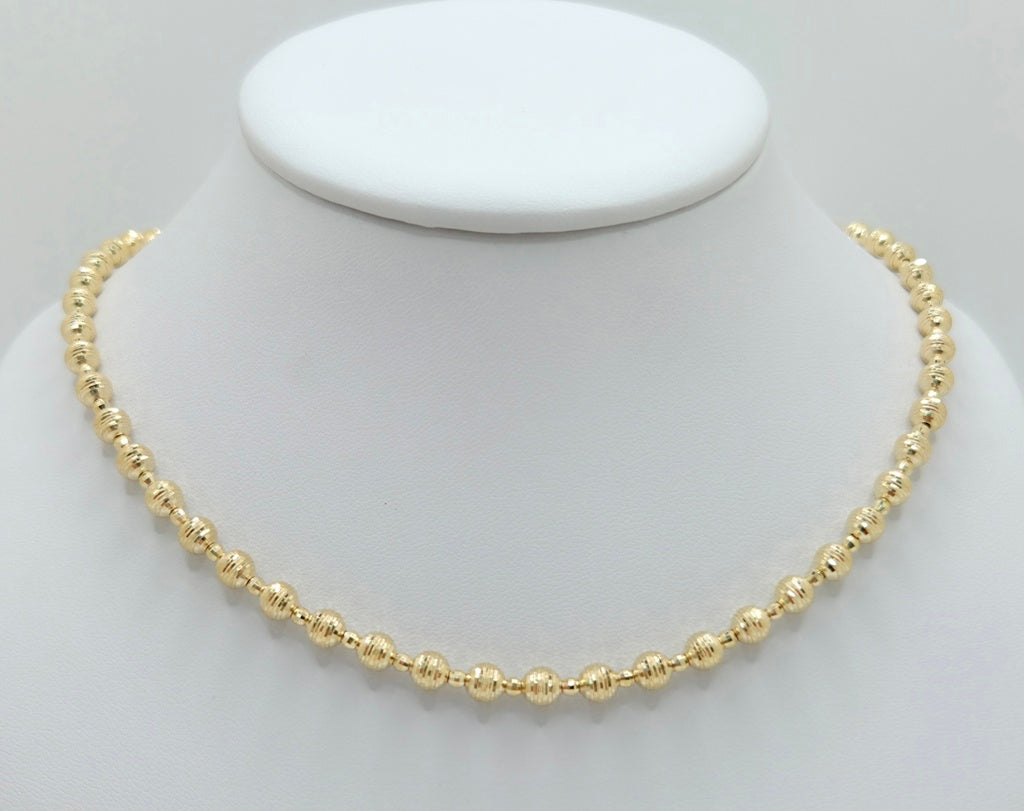 10K BALLS NECKLACE – 5MM 16" – JY Jewelry Wholesale