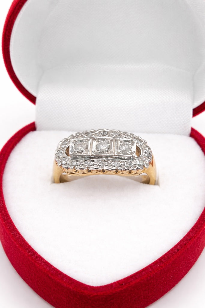 10K ELEGANT SQUARE DESIGN DIAMOND WOMAN'S RING – 6.5 – JY Jewelry Wholesale