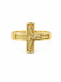 14K JESUS ON CROSS RING – 10 – JY Jewelry Wholesale