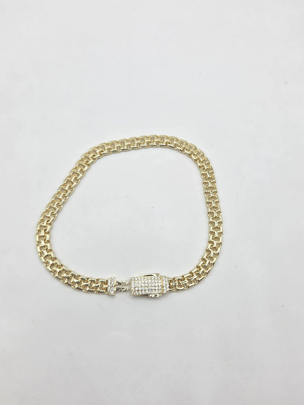 10K MODERN DOUBLE LINK BRACELET – 8" 5.5MM – JY Jewelry Wholesale