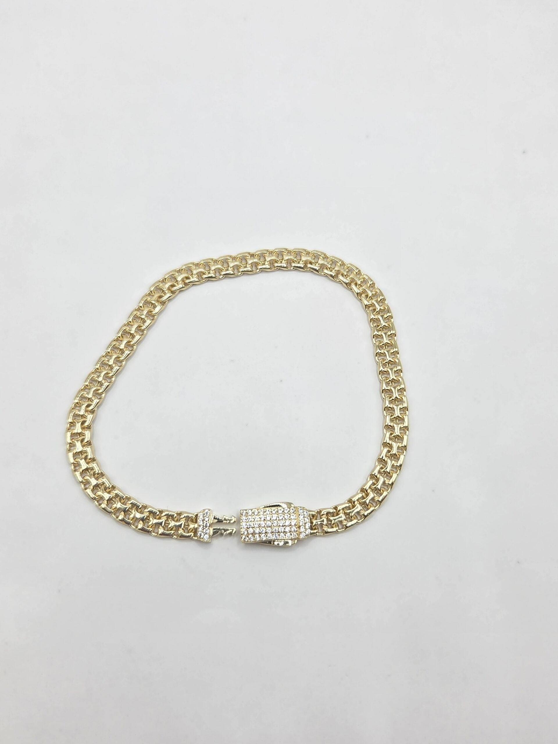 10K MODERN DOUBLE LINK BRACELET – 8" 5.5MM – JY Jewelry Wholesale