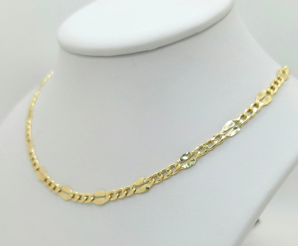 10K HOLLOW MIRRIOR CURB CHAIN – 24" 4MM – JY Jewelry Wholesale