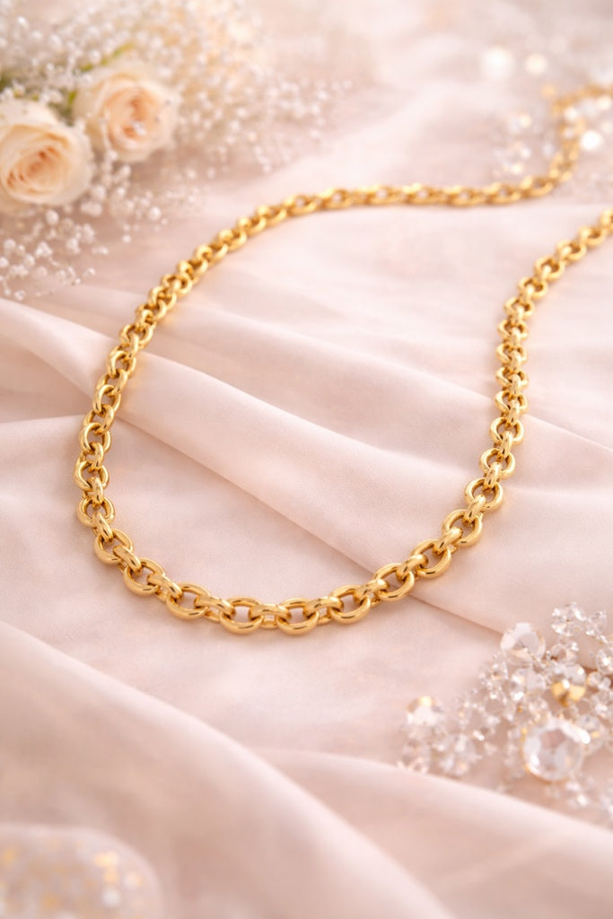 14K MODERN ROLO NECKLACE – 18" – JY Jewelry Wholesale
