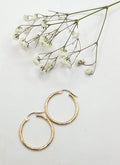 10K NEVADAS DESIGN HOOPS EARRING – 3 2MM – JY Jewelry Wholesale