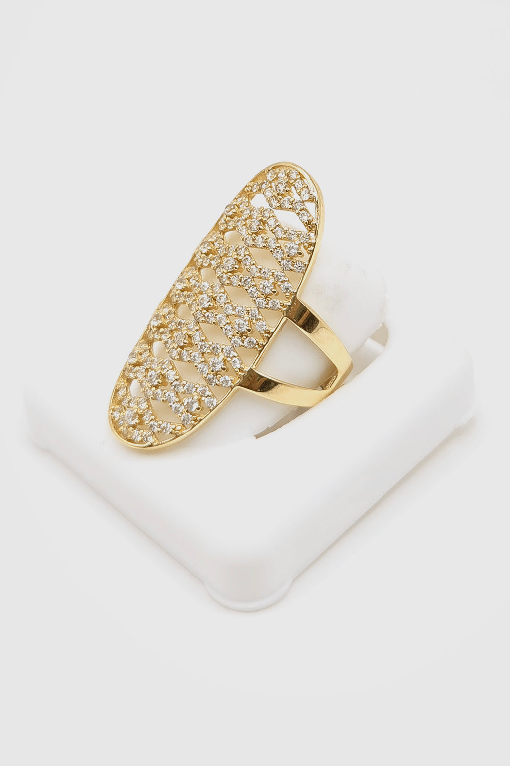14K MODERN CZ DETAIL RING – 8 – JY Jewelry Wholesale