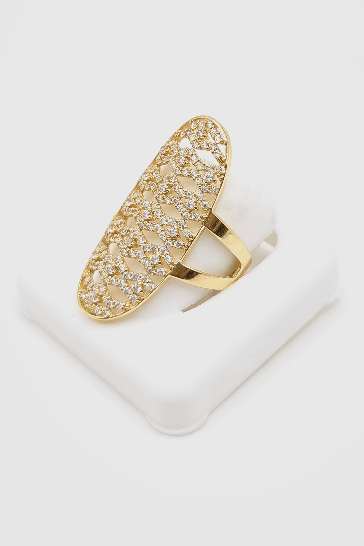 14K MODERN CZ DETAIL RING – 8 – JY Jewelry Wholesale