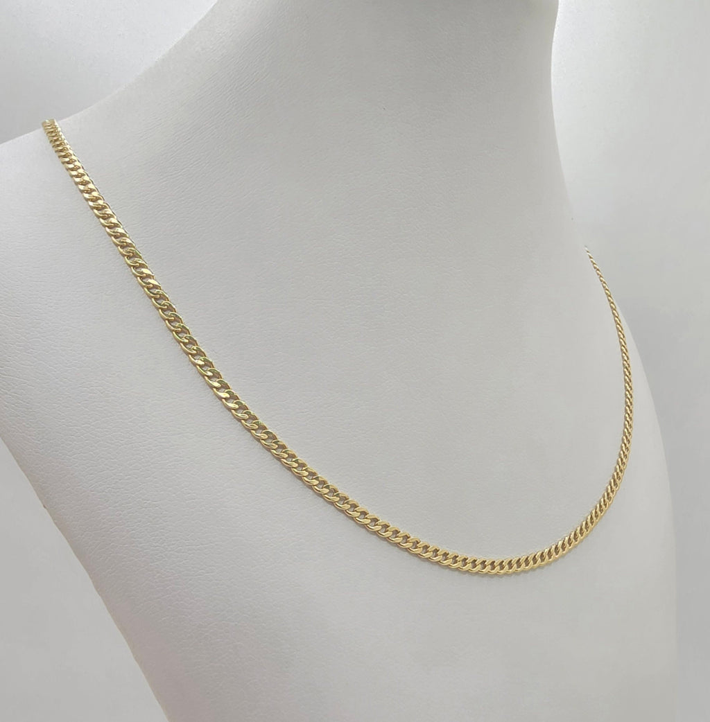 14K SOLID CUBAN CURB FLAT CHAIN – 22" 2.5MM – JY Jewelry Wholesale