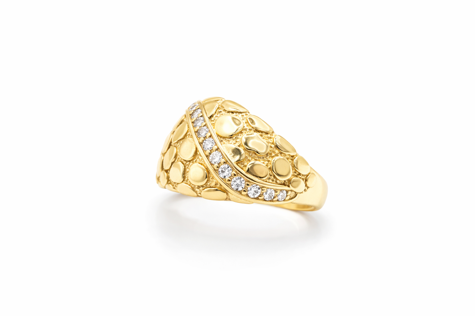 14K BEAUTIFUL RING WITH DETAILS OF NUGGET – 8 – JY Jewelry Wholesale