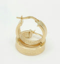 14K GREEK DESIGN STRAIGHT EDGE HOOPS EARRINGS – 1 5MM – JY Jewelry Wholesale